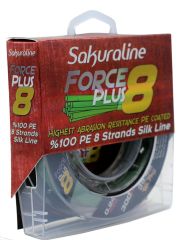 Sakuraline Force Plus 8 Kat PU Kaplama 300 Metre İpek İp Misina Yeşil - 0,18mm