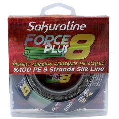 Sakuraline Force Plus 8 Kat PU Kaplama 300 Metre İpek İp Misina Yeşil - 0,18mm