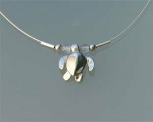 BIG BLUE Takı Kolye Gümüş Kordonlu YAVRU KAPLUMBAĞA