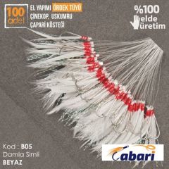 Abari Ördek Tüyü Çinekop Çapari Kösteği 100 adet Beyaz B05 - 9 No SY İğne