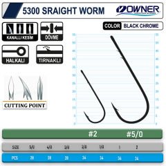 Owner 5300 Straight Shank Black Chrome İğne