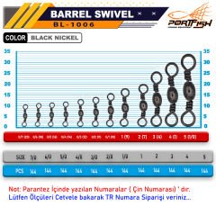 Portfish BL-1006 Fırdöndü Gross Black