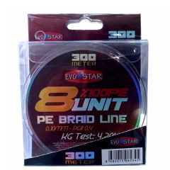 Evostar 8 Unit %100 Pe 8 kat Örgü 300m İp Misina Yeşil - 0.20 mm