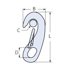 KRAKEN Tutucu Karabina Kanca Gözlü 50 mm (Boy) Paslanmaz